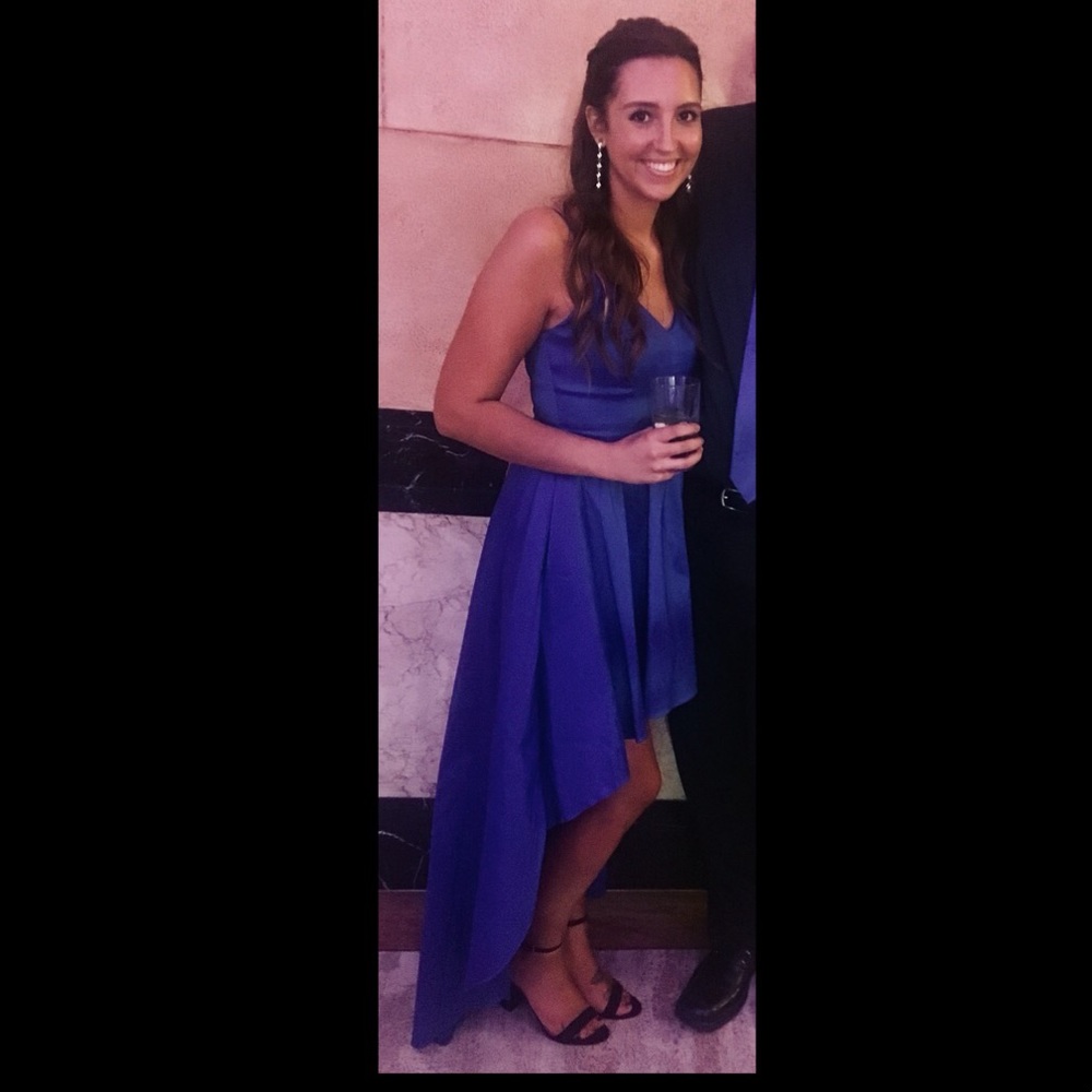 Worn once. Blue high-low dress